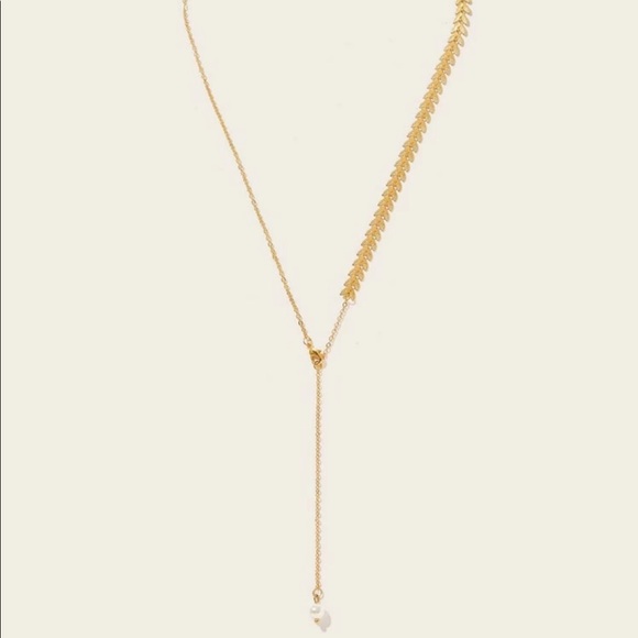 3/$30 Fishbone & Pearl Lariat Necklace - Picture 4 of 5